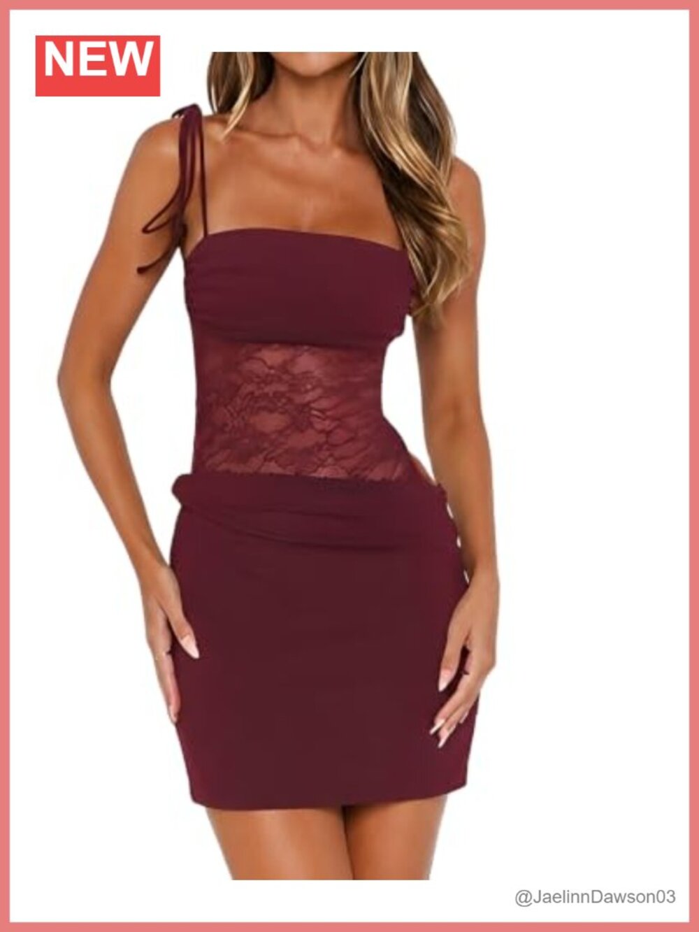 Lace Splicing Cutout Mini Dress Square Neck Sleeveless Bodycon
